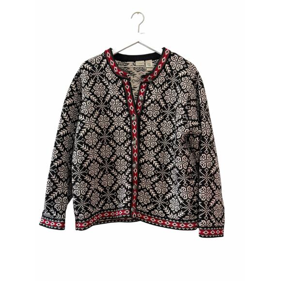 L.L.Bean Sweaters - L.L.Bean Nordic Fair Isle Cotton Cardigan Sweater Women’s XL